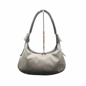 Christina Christi Leather Shoulder Bag Gray Black Handmade in Greece